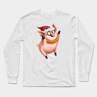 Cute Pig Drawing Long Sleeve T-Shirt